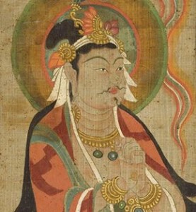 Unidentified Artist, "Bodhisattva Wearing Monastic Robes", 9th century/ Photo Credits: Musée Guimet, France