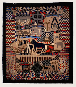 El Arte folclórico que protagoniza el recorrido estuvo muy presente en los tapices y bordados