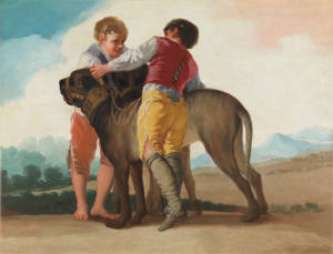 Los cartones de Goya tienen una clara inspiración sainetesca/ Photo Credits: "Niños con perros de presa", Museo del Prado
