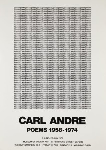Carl Andre también ha destacado como poeta visual